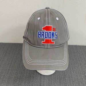 Brooks 1st Snapback Hat Mens Adjustable Gray Red Blue Embroiderd Baseball Cap